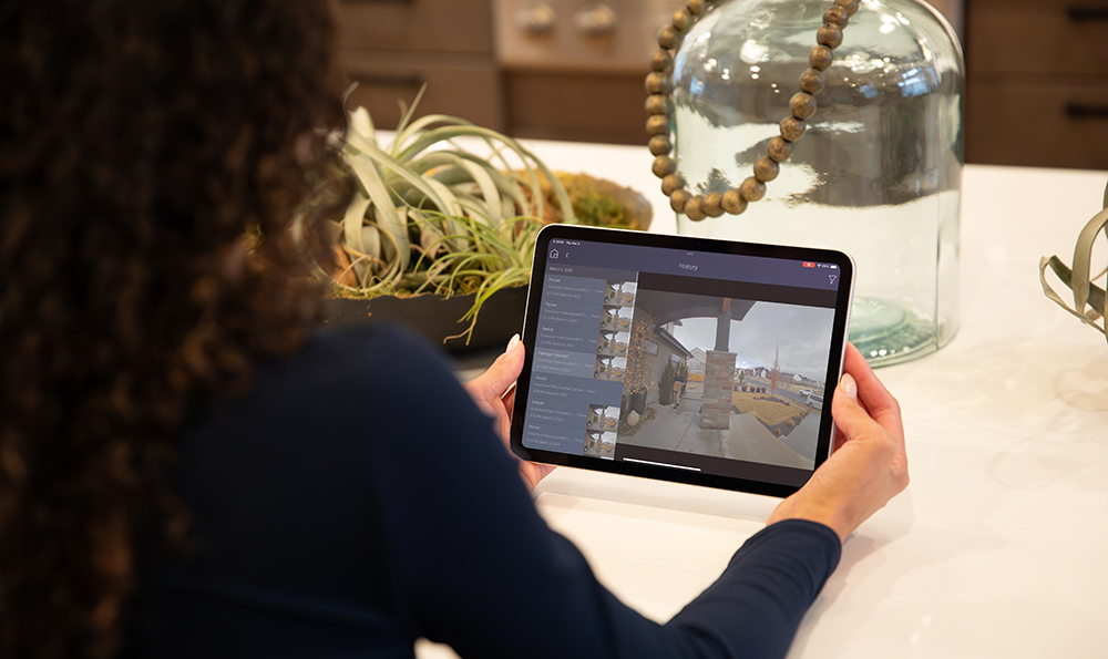 savant product image over blurry image of home